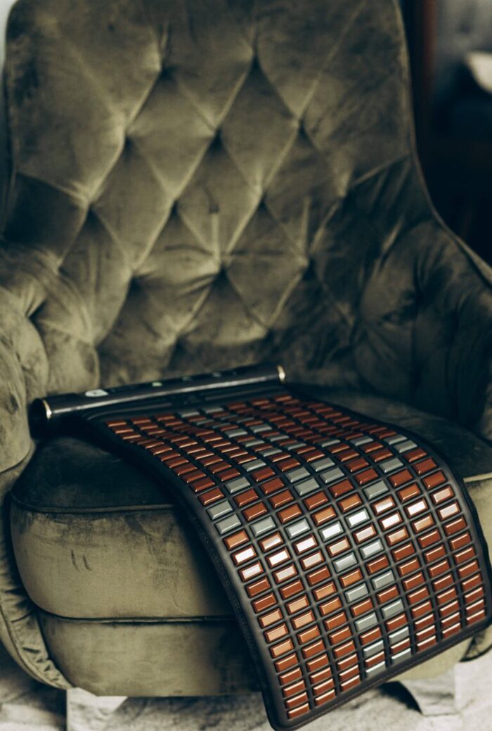T5 mat laid out on an armchair