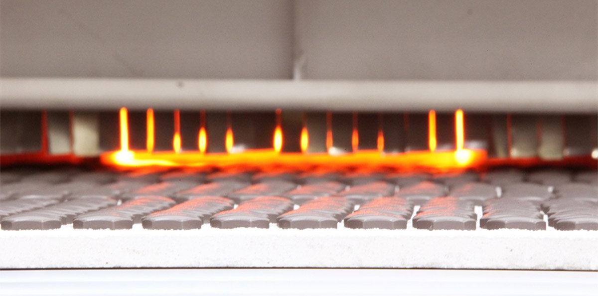 Ceramic plates being fired in the manufacturer’s kiln